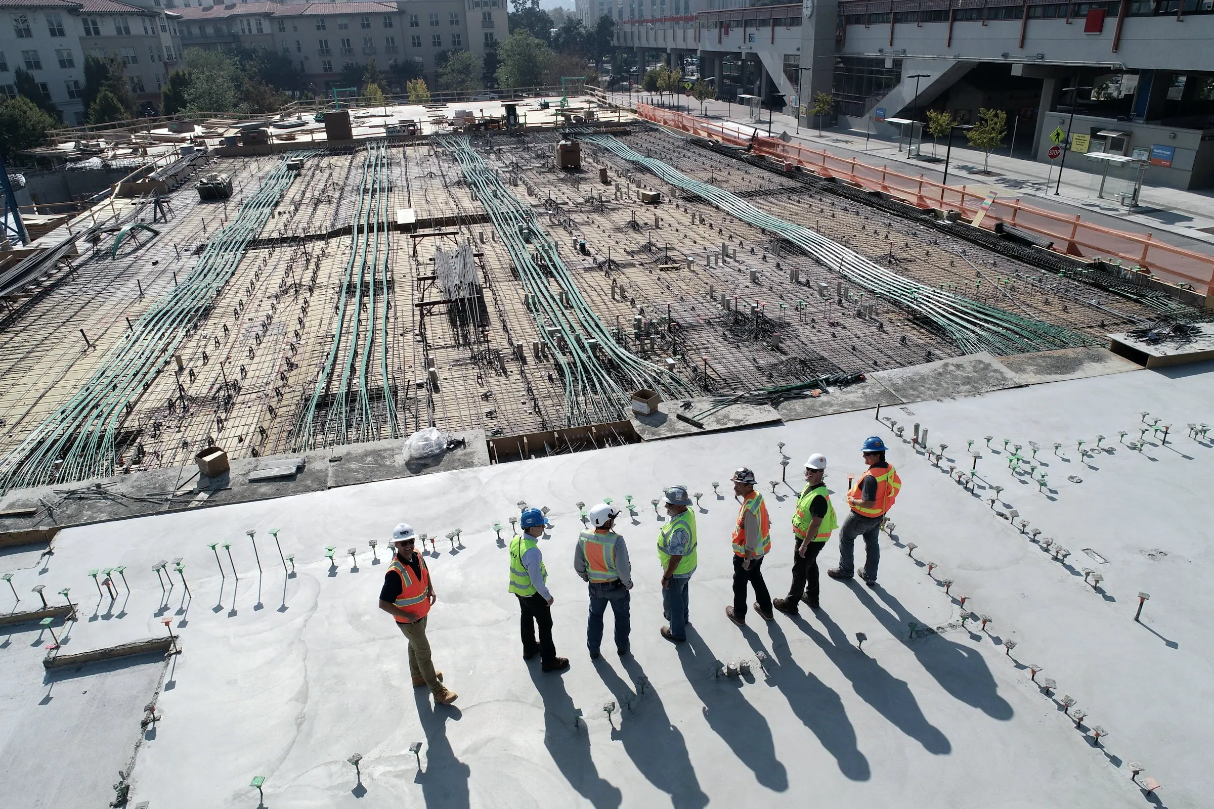 Engineering team coordinating project delivery on a construction site